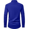 Mens Dress Shirt Long Sleeve Wrinkle Free Stretch Button Down Shirts | Non Iron, Regular Fit Solid Color Button Up, for Business Casual Wedding Office Work Party Dating Interview Meeting Formal(Royal Blue)