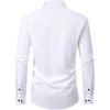Mens Dress Shirt Long Sleeve Wrinkle Free Stretch Button Down Shirts | Non Iron, Regular Fit Solid Color Button Up, for Business Casual Wedding Office Work Party Dating Interview Meeting Formal(White)