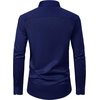 Mens Dress Shirt Long Sleeve Wrinkle Free Stretch Button Down Shirts | Non Iron, Regular Fit Solid Color Button Up, for Business Casual Wedding Office Work Party Dating Interview Meeting Formal(Navy Blue)