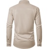 Mens Dress Shirt Long Sleeve Wrinkle Free Stretch Button Down Shirts | Non Iron, Regular Fit Solid Color Button Up, for Business Casual Wedding Office Work Party Dating Interview Meeting Formal(Tan)