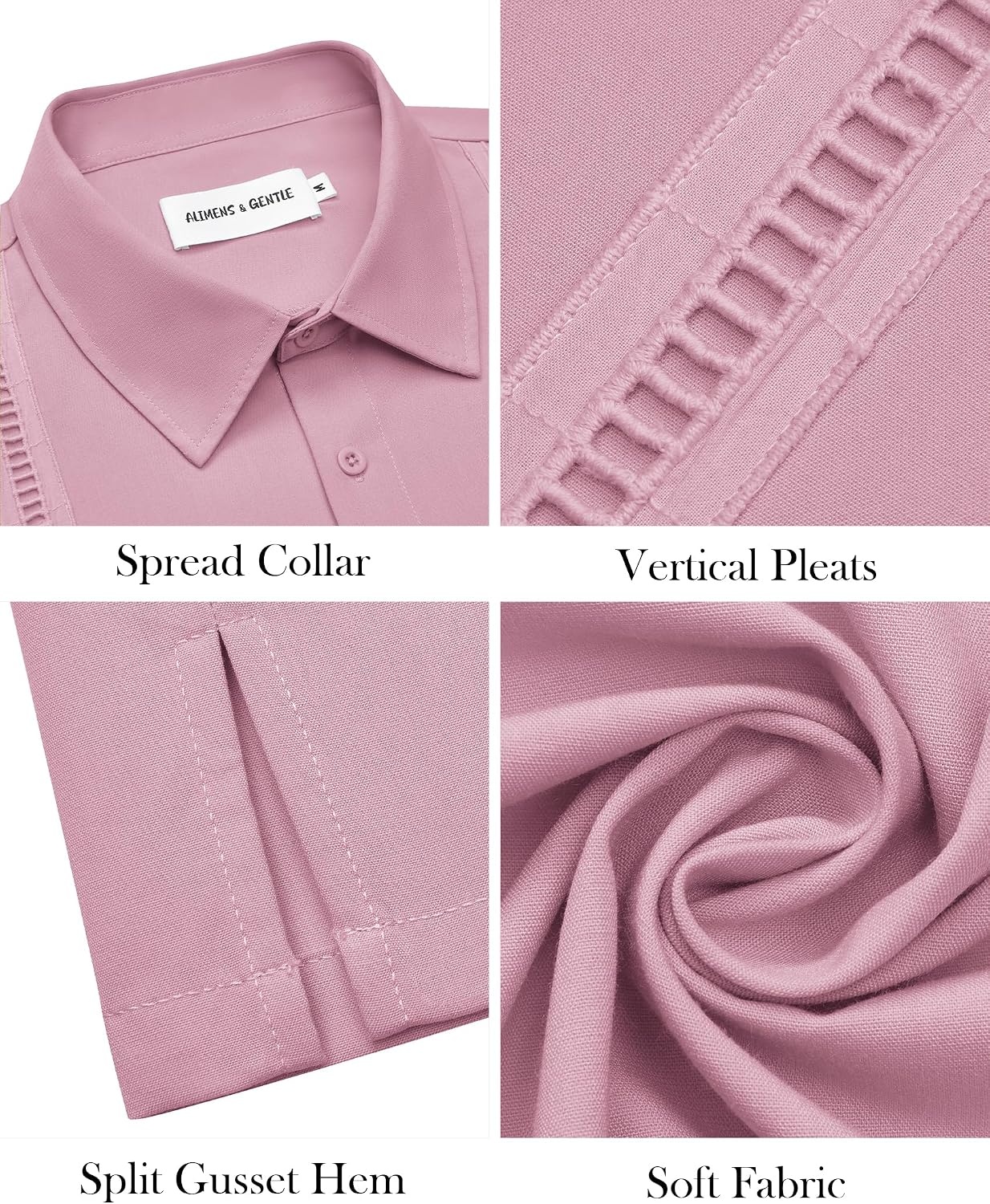 image:imageMens Cuban Guayabera Short Sleeve Button Down Shirt Casual Beach Summer Lightweight Breathable Collared Untucked Daily Wear Cruise Dinner Resort Walk Vacation Party Wedding SolidCoral Pink