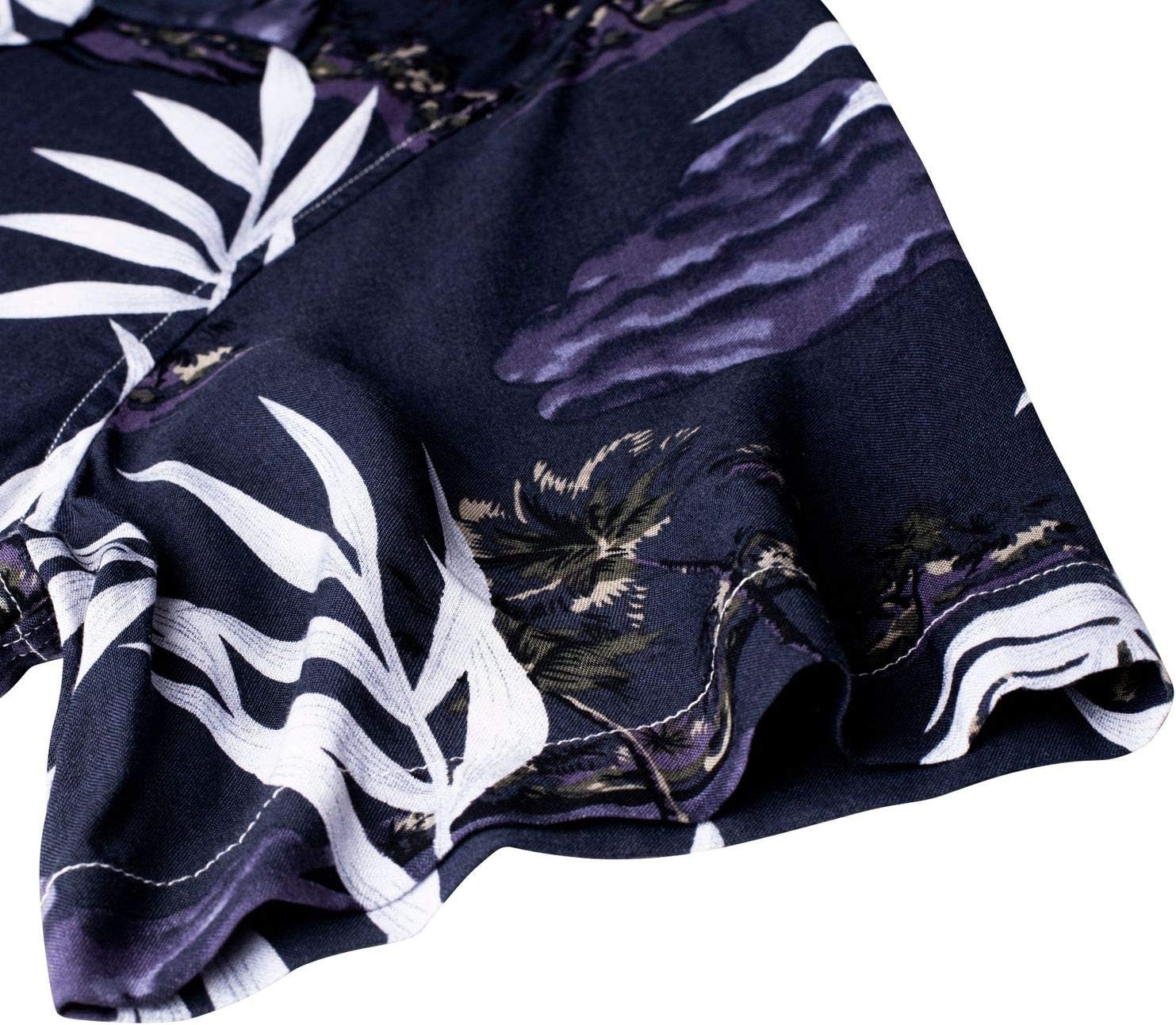 image:imageMens Hawaiian Shirt Summer Beach Casual Short Sleeve Button Down Shirts Aloha Tropical Print Cuban Collar Relaxed Fit for Vacation Beach Party Luau Cruise Holiday Summer Outdoor WeddingDark Purple