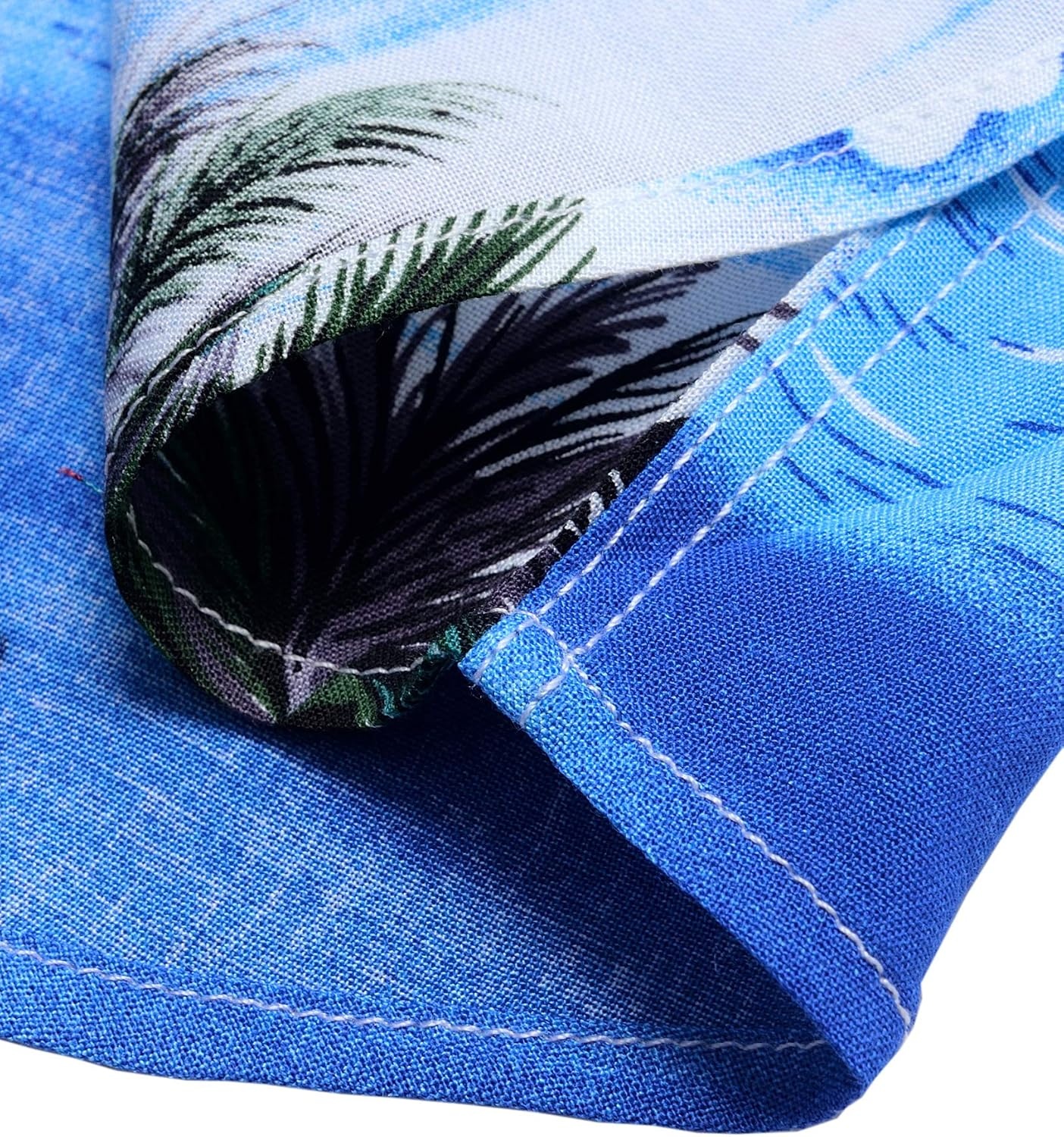 image:imageMens Hawaiian Shirt Summer Beach Casual Short Sleeve Button Down Shirts Aloha Tropical Print Cuban Collar Relaxed Fit for Vacation Beach Party Luau Cruise Holiday Summer Outdoor WeddingBlue Sky