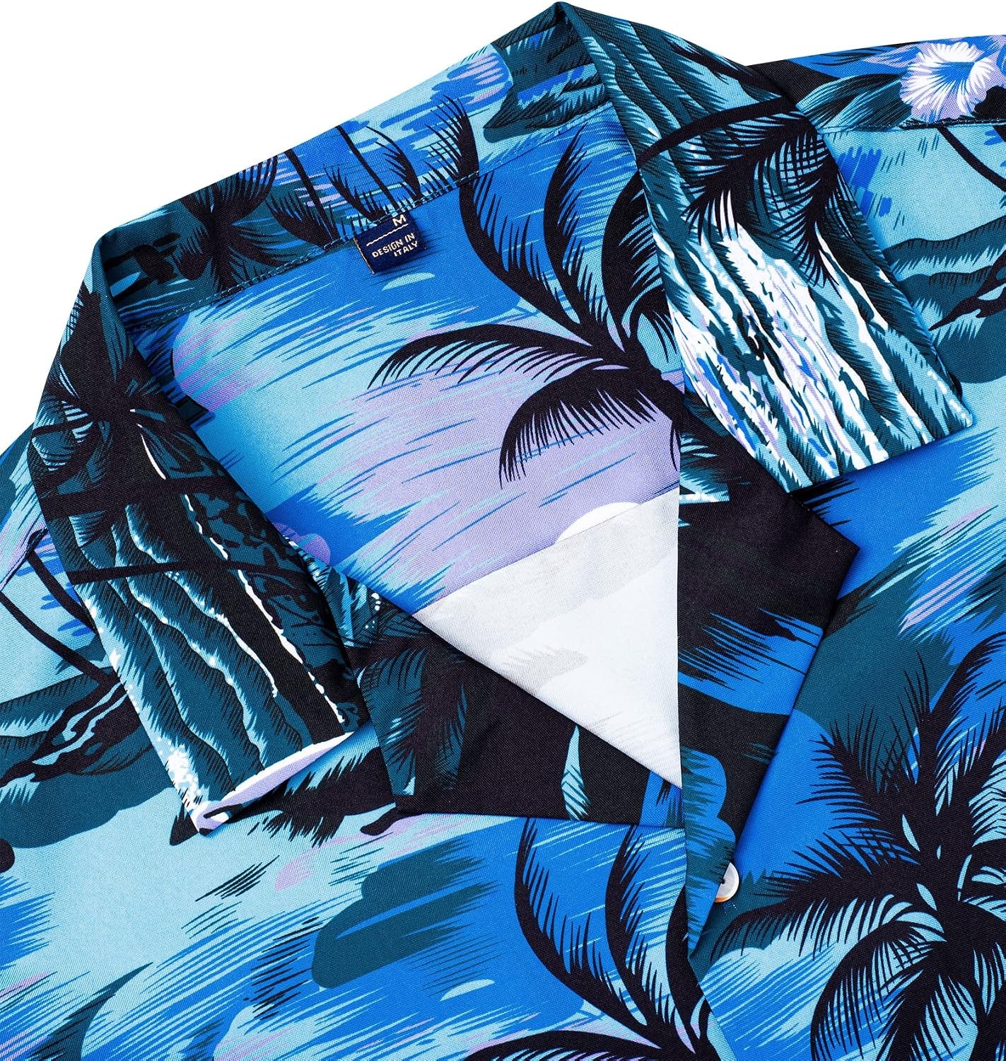 image:imageMens Hawaiian Shirt Summer Beach Casual Short Sleeve Button Down Shirts Aloha Tropical Print Cuban Collar Relaxed Fit for Vacation Beach Party Luau Cruise Holiday Summer Outdoor WeddingBlue Beach