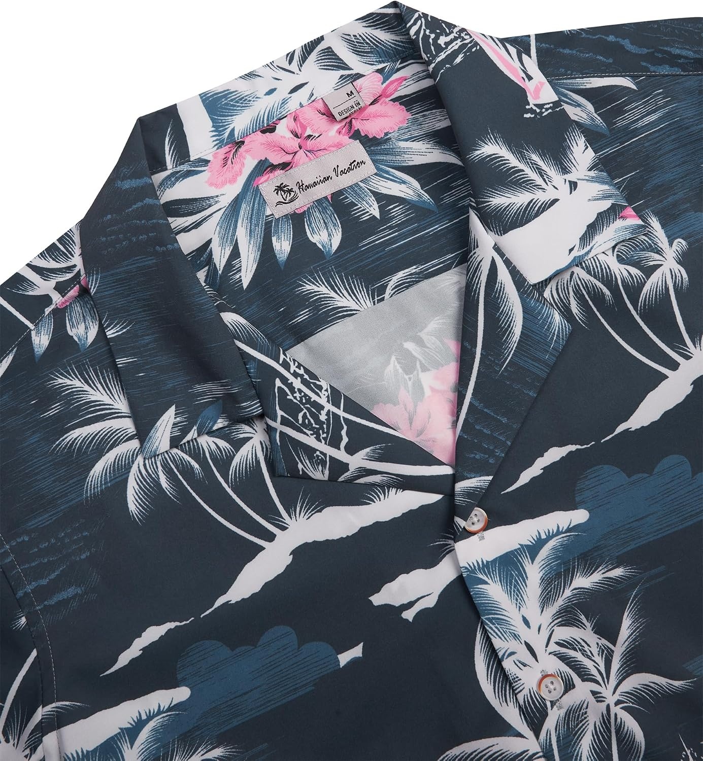 image:imageMens Hawaiian Shirt Summer Beach Casual Short Sleeve Button Down Shirts Aloha Tropical Print Cuban Collar Relaxed Fit for Vacation Beach Party Luau Cruise Holiday Summer Outdoor WeddingDark Blue Beach