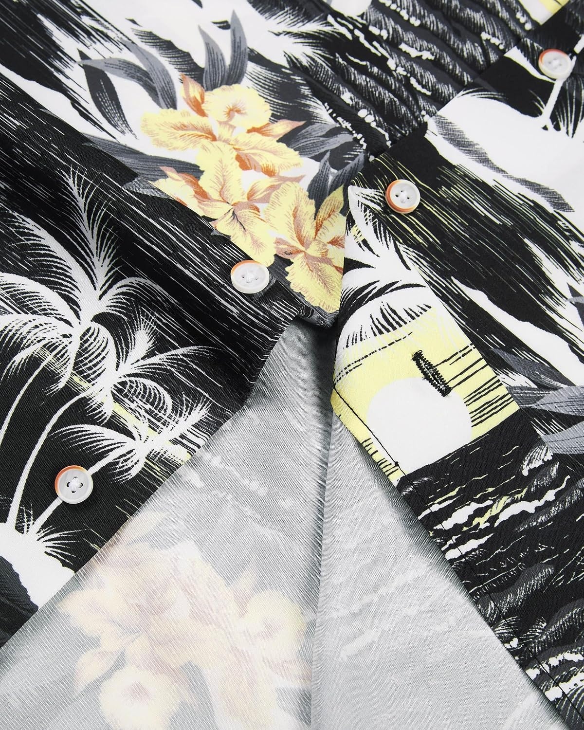 image:imageMens Hawaiian Shirt Summer Beach Casual Short Sleeve Button Down Shirts Aloha Tropical Print Cuban Collar Relaxed Fit for Vacation Beach Party Luau Cruise Holiday Summer Outdoor WeddingBlack Beach