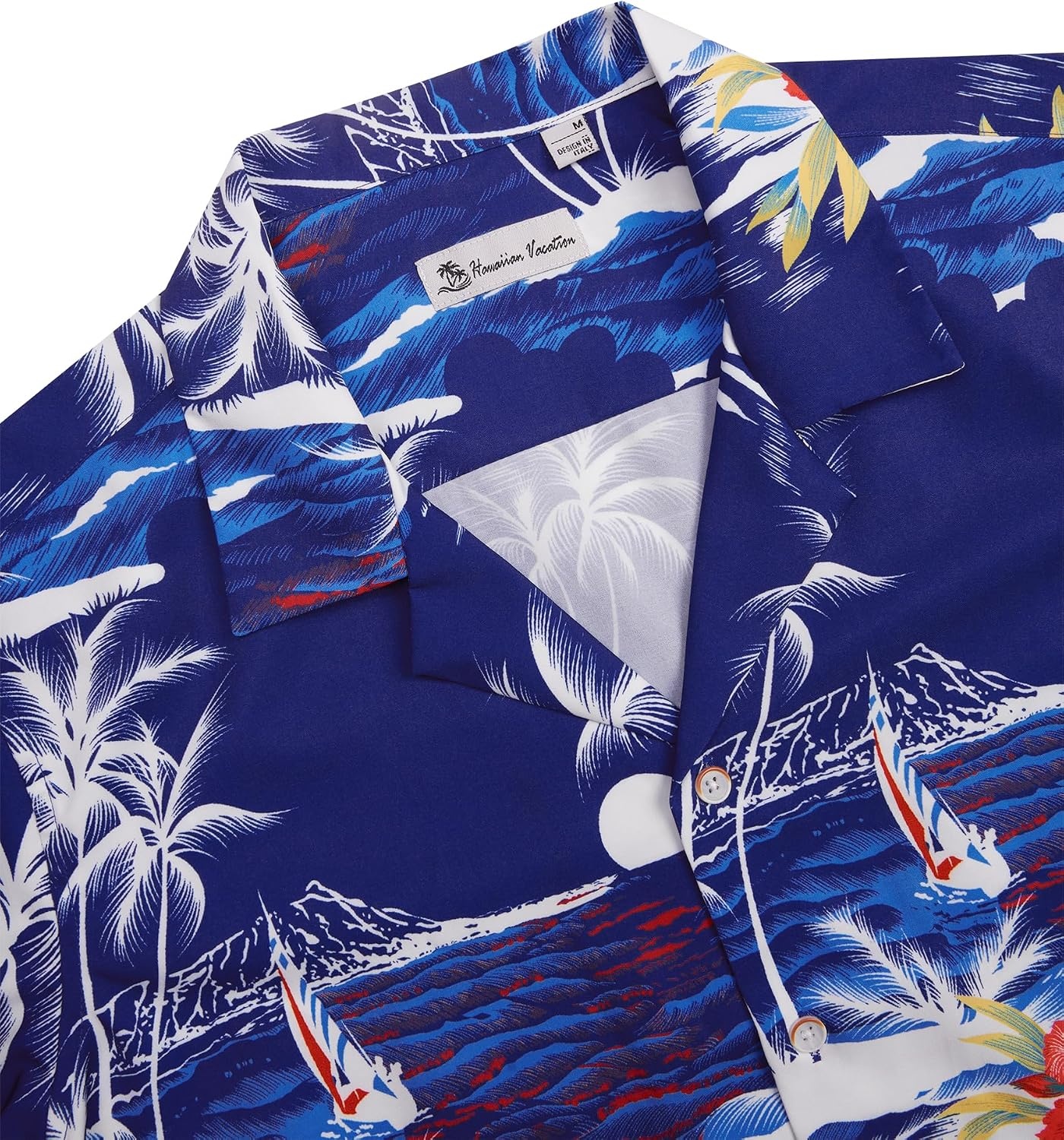 image:imageMens Hawaiian Shirt Summer Beach Casual Short Sleeve Button Down Shirts Aloha Tropical Print Cuban Collar Relaxed Fit for Vacation Beach Party Luau Cruise Holiday Summer Outdoor WeddingBright Blue Beach