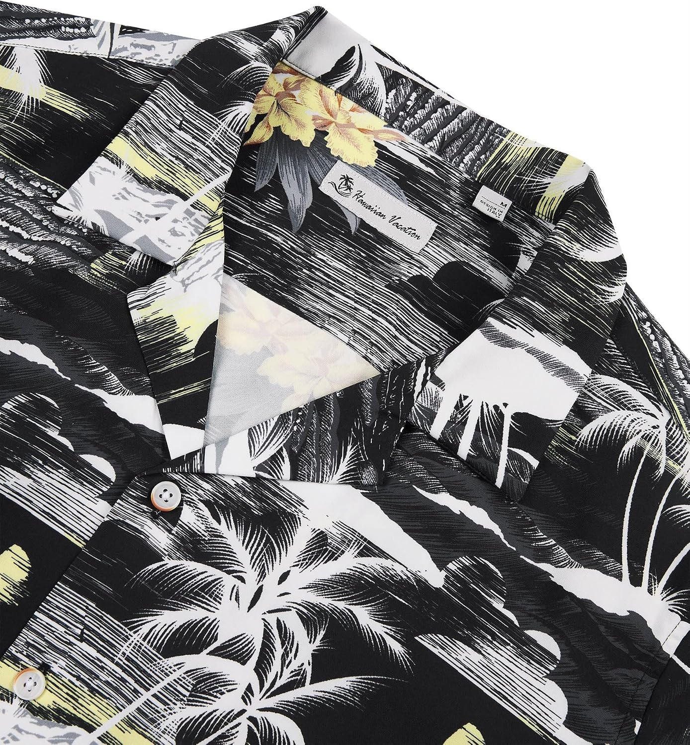 image:imageMens Hawaiian Shirt Summer Beach Casual Short Sleeve Button Down Shirts Aloha Tropical Print Cuban Collar Relaxed Fit for Vacation Beach Party Luau Cruise Holiday Summer Outdoor WeddingBlack Beach