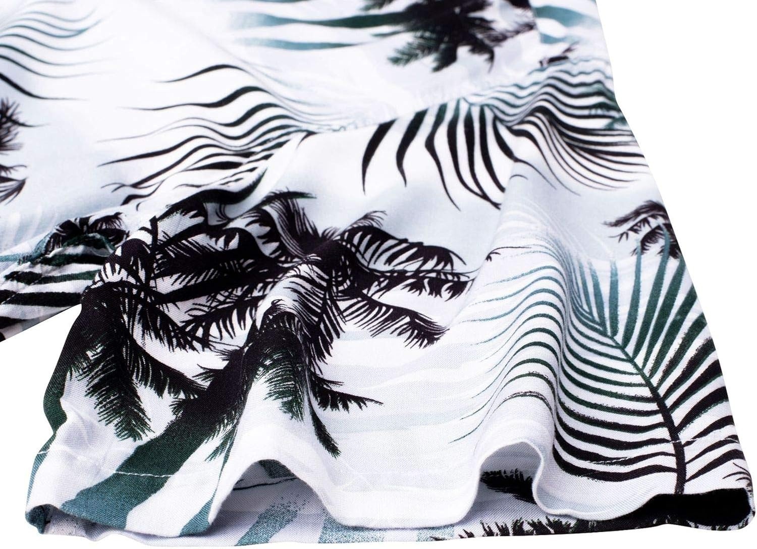 image:imageMens Hawaiian Shirt Summer Beach Casual Short Sleeve Button Down Shirts Aloha Tropical Print Cuban Collar Relaxed Fit for Vacation Beach Party Luau Cruise Holiday Summer Outdoor WeddingBlack White Palm