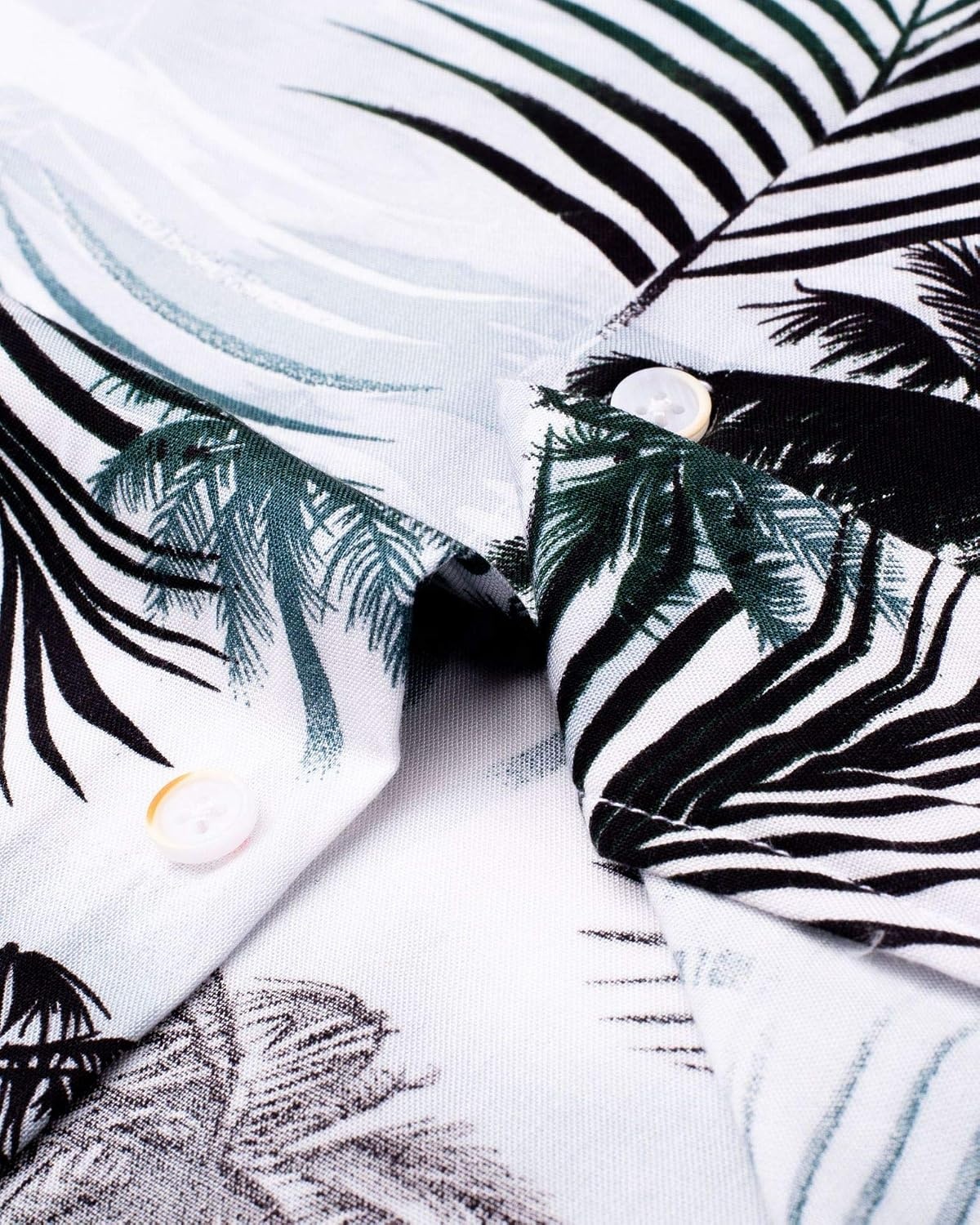 image:imageMens Hawaiian Shirt Summer Beach Casual Short Sleeve Button Down Shirts Aloha Tropical Print Cuban Collar Relaxed Fit for Vacation Beach Party Luau Cruise Holiday Summer Outdoor WeddingBlack White Palm