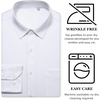 Mens Dress Shirts Wrinkle Free Stretch Long Sleeve Shirt Business Casual | wrinkle free stretch , breathable comfortable , spread collar regular fit , can be worn year-round , business meeting wedding(White)