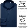 Mens Dress Shirts Wrinkle Free Stretch Long Sleeve Shirt Business Casual | wrinkle free stretch , breathable comfortable , spread collar regular fit , can be worn year-round , business meeting wedding(Navy Blue)
