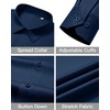 Mens Dress Shirts Wrinkle Free Stretch Long Sleeve Shirt Business Casual | wrinkle free stretch , breathable comfortable , spread collar regular fit , can be worn year-round , business meeting wedding(Navy Blue)