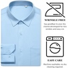 Mens Dress Shirts Wrinkle Free Stretch Long Sleeve Shirt Business Casual | wrinkle free stretch , breathable comfortable , spread collar regular fit , can be worn year-round , business meeting wedding(Blue)