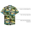 Mens Hawaiian Shirt Summer Beach Casual Short Sleeve Button Down Shirts | Aloha Tropical Print, Cuban Collar, Relaxed Fit, for Vacation Beach Party Luau, Cruise, Holiday, Summer Outdoor Wedding(Brown Green Beach)