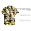 Mens Hawaiian Shirt Summer Beach Casual Short Sleeve Button Down Shirts | Aloha Tropical Print, Cuban Collar, Relaxed Fit, for Vacation Beach Party Luau, Cruise, Holiday, Summer Outdoor Wedding(Yellow Beach)