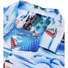 Mens Hawaiian Shirt Summer Beach Casual Short Sleeve Button Down Shirts | Aloha Tropical Print, Cuban Collar, Relaxed Fit, for Vacation Beach Party Luau, Cruise, Holiday, Summer Outdoor Wedding(Blue Sky)