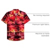 Mens Hawaiian Shirt Summer Beach Casual Short Sleeve Button Down Shirts | Aloha Tropical Print, Cuban Collar, Relaxed Fit, for Vacation Beach Party Luau, Cruise, Holiday, Summer Outdoor Wedding(1609 Red)