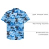 Mens Hawaiian Shirt Summer Beach Casual Short Sleeve Button Down Shirts | Aloha Tropical Print, Cuban Collar, Relaxed Fit, for Vacation Beach Party Luau, Cruise, Holiday, Summer Outdoor Wedding(Sky Blue Beach)