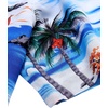 Mens Hawaiian Shirt Summer Beach Casual Short Sleeve Button Down Shirts | Aloha Tropical Print, Cuban Collar, Relaxed Fit, for Vacation Beach Party Luau, Cruise, Holiday, Summer Outdoor Wedding(Blue Sky)
