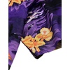Mens Hawaiian Shirt Summer Beach Casual Short Sleeve Button Down Shirts | Aloha Tropical Print, Cuban Collar, Relaxed Fit, for Vacation Beach Party Luau, Cruise, Holiday, Summer Outdoor Wedding(Purple)