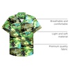 Mens Hawaiian Shirt Summer Beach Casual Short Sleeve Button Down Shirts | Aloha Tropical Print, Cuban Collar, Relaxed Fit, for Vacation Beach Party Luau, Cruise, Holiday, Summer Outdoor Wedding(Green Beach)