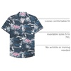 Mens Hawaiian Shirt Summer Beach Casual Short Sleeve Button Down Shirts | Aloha Tropical Print, Cuban Collar, Relaxed Fit, for Vacation Beach Party Luau, Cruise, Holiday, Summer Outdoor Wedding(Dark Blue Beach)