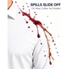 Men’s Silk-Blend Dress Shirt Long Sleeve Regular Fit Button Down Shirts | Silk-blend fabric, Stain shield, French placket, Wrinkle resistance, Removable collar stays, Two-button adjustable cuffs(White)