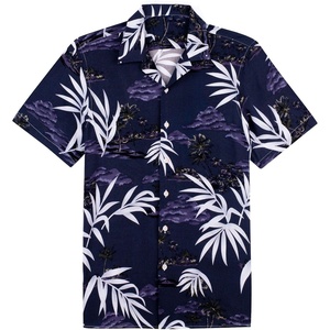 Mens Hawaiian Shirt Summer Beach Casual Short Sleeve Button Down Shirts | Aloha Tropical Print, Cuban Collar, Relaxed Fit, for Vacation Beach Party Luau, Cruise, Holiday, Summer Outdoor Wedding(Dark Purple)