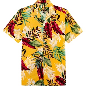 Mens Hawaiian Shirt Summer Beach Casual Short Sleeve Button Down Shirts | Aloha Tropical Print, Cuban Collar, Relaxed Fit, for Vacation Beach Party Luau, Cruise, Holiday, Summer Outdoor Wedding(1640)