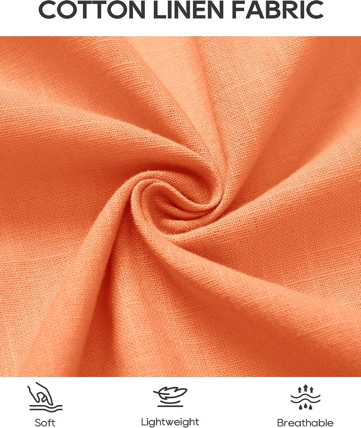 image:imageAlimens amp Gentle Mens Cotton Linen Short Sleeve Shirts Casual Solid Button Down Shirt Beach Summer Vacation Tops Orange 3XL