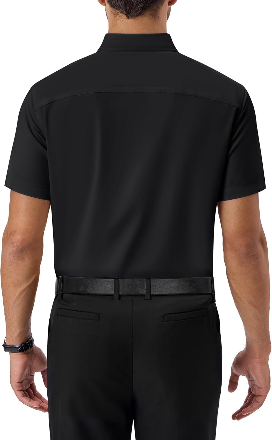 image:imageAlimens amp Gentle Mens Dress Shirt Short Sleeve Pocket Button Down ShirtBlack