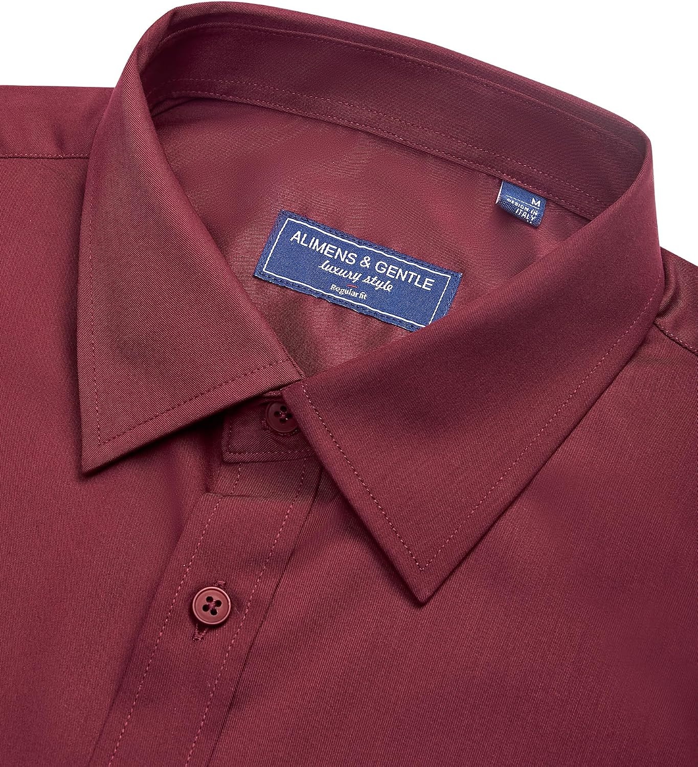 image:imageAlimens amp Gentle Mens Dress Shirt Short Sleeve Pocket Button Down ShirtBurgundy