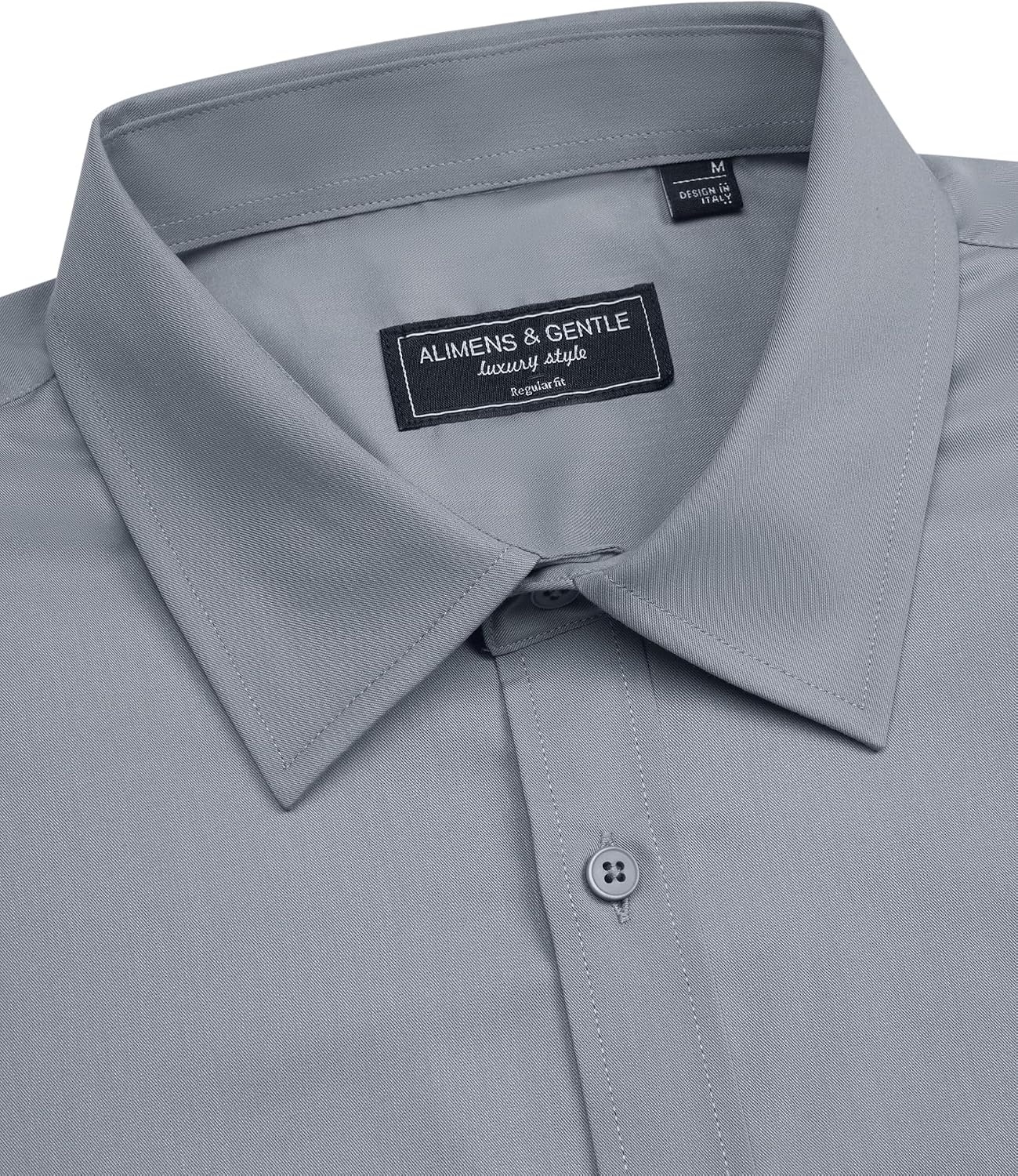 image:imageAlimens amp Gentle Mens Dress Shirt Short Sleeve Pocket Button Down ShirtCool Grey