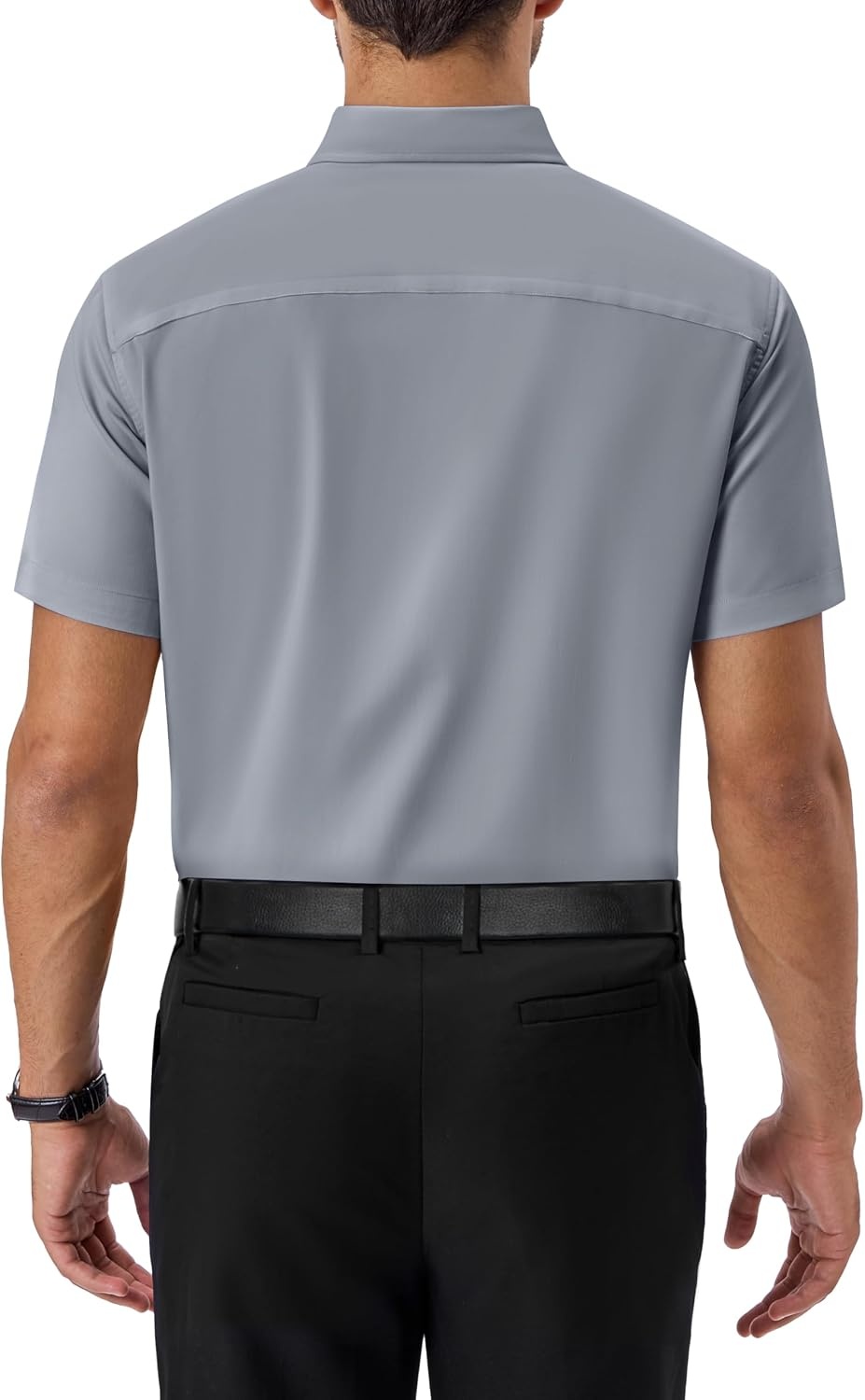 image:imageAlimens amp Gentle Mens Dress Shirt Short Sleeve Pocket Button Down ShirtCool Grey
