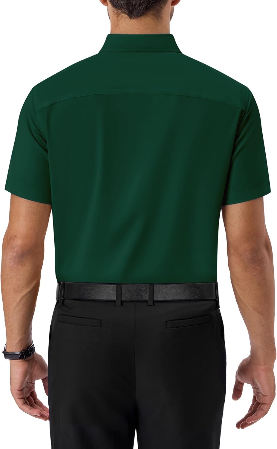 image:imageAlimens amp Gentle Mens Dress Shirt Short Sleeve Pocket Button Down ShirtDark Green