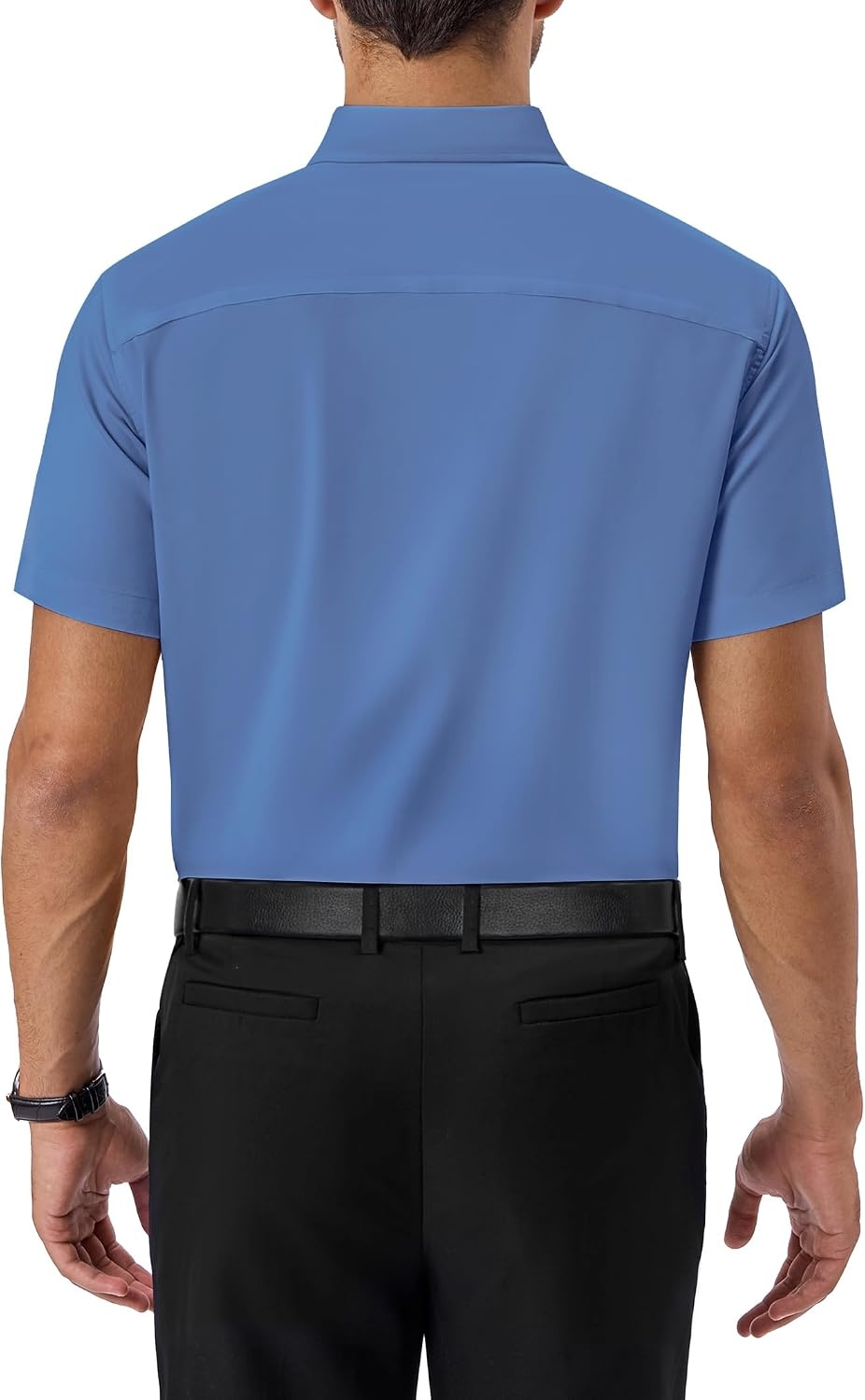 image:imageAlimens amp Gentle Mens Dress Shirt Short Sleeve Pocket Button Down ShirtDusty Blue