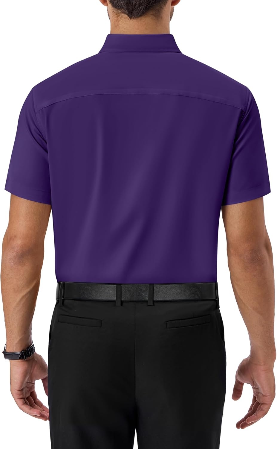 image:imageAlimens amp Gentle Mens Dress Shirt Short Sleeve Pocket Button Down ShirtGrape Purple