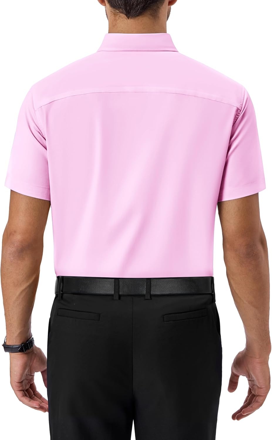 image:imageAlimens amp Gentle Mens Dress Shirt Short Sleeve Pocket Button Down ShirtPink