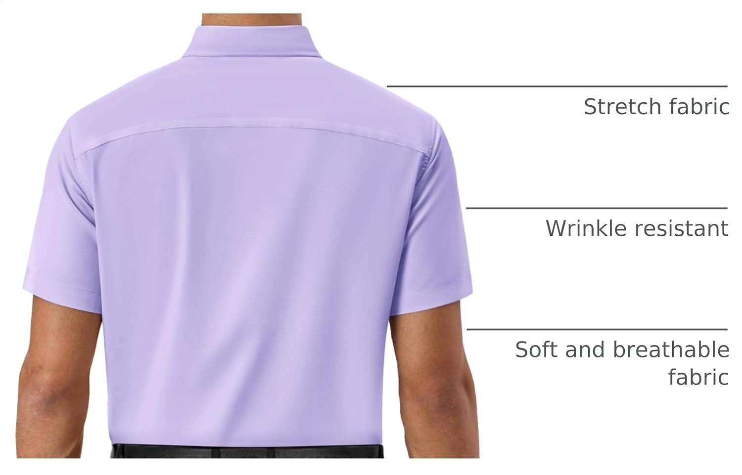 image:imageAlimens amp Gentle Mens Dress Shirt Short Sleeve Pocket Button Down ShirtPurple