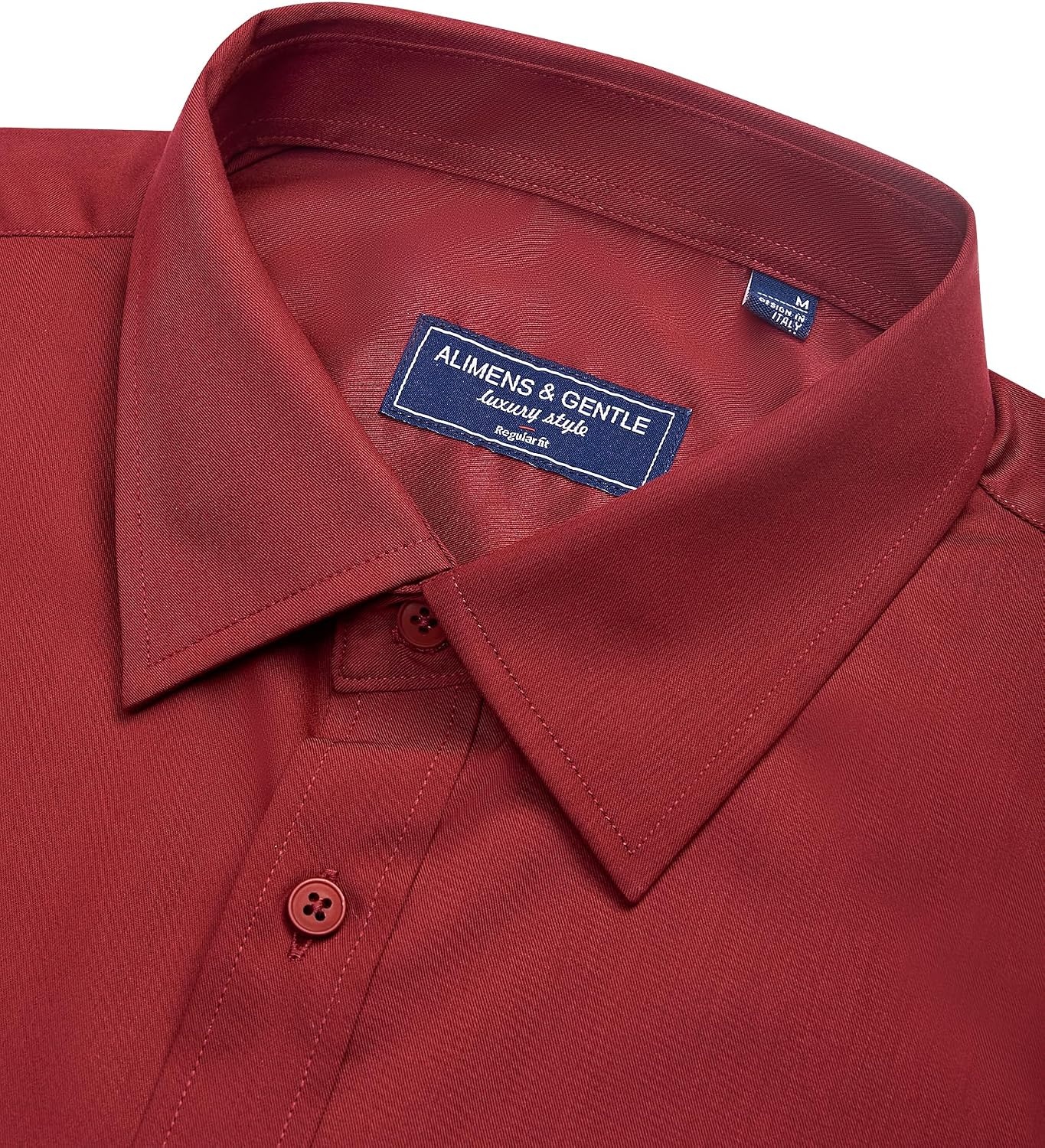 image:imageAlimens amp Gentle Mens Dress Shirt Short Sleeve Pocket Button Down ShirtRed