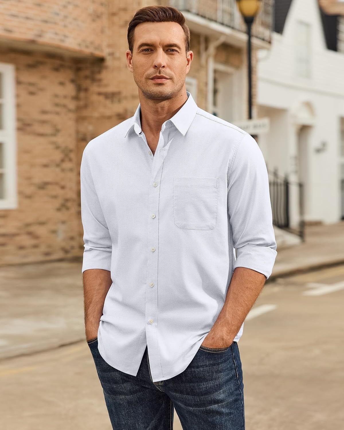 image:imageAlimens amp Gentle Mens Oxford Shirts Solid Long Sleeve Dress Shirt for Men