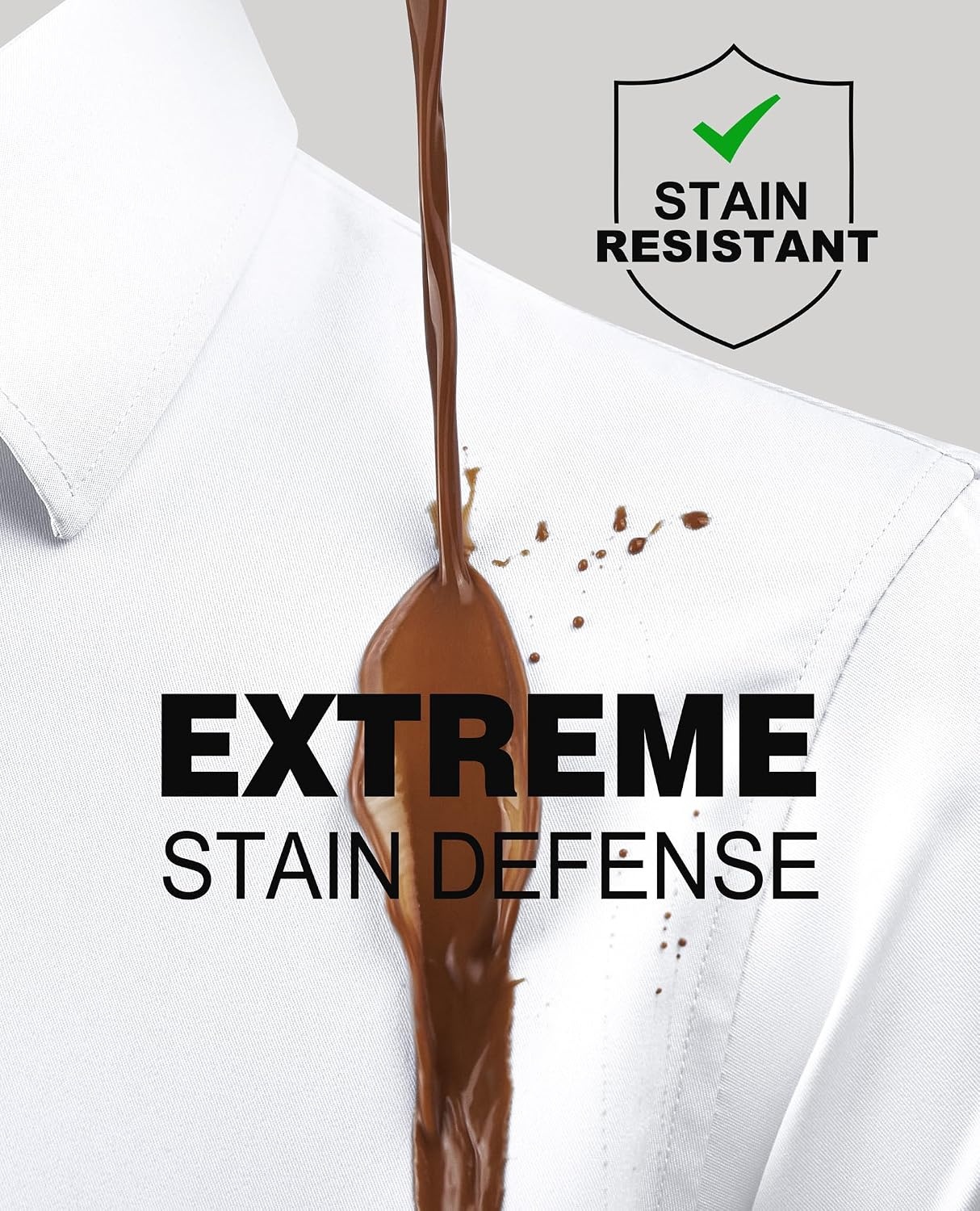 image:imageAlimens amp Gentle Mens Stain Shield Dress Shirts Slim Fit Button Down ShirtAll White