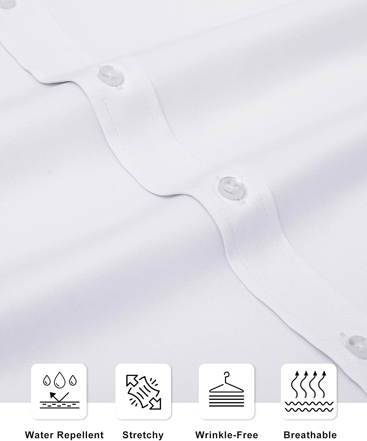image:imageAlimens amp Gentle Mens Stain Shield Dress Shirts Slim Fit Button Down ShirtAll White