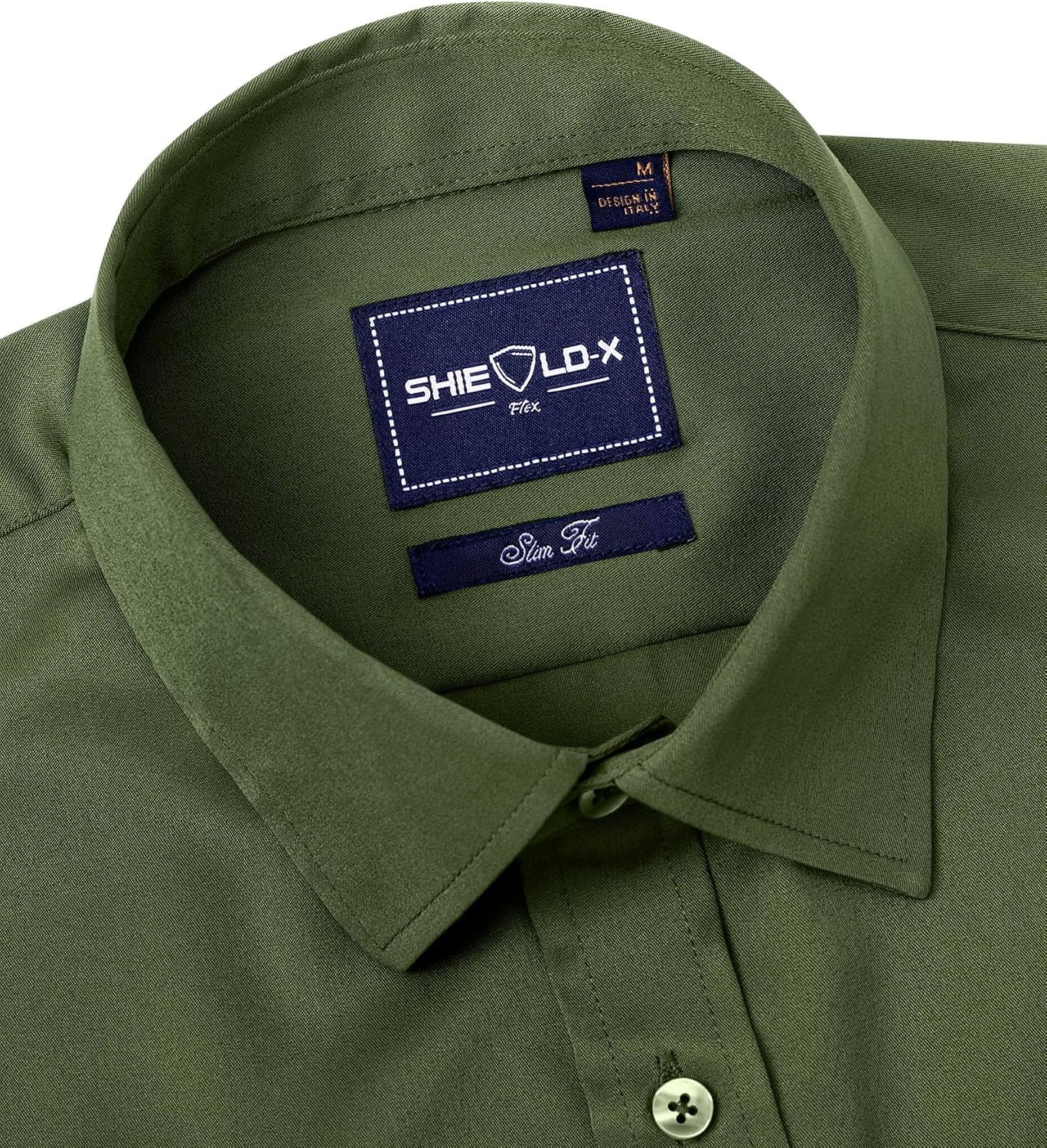 image:imageAlimens amp Gentle Mens Stain Shield Dress Shirts Slim Fit Button Down ShirtArmy Green