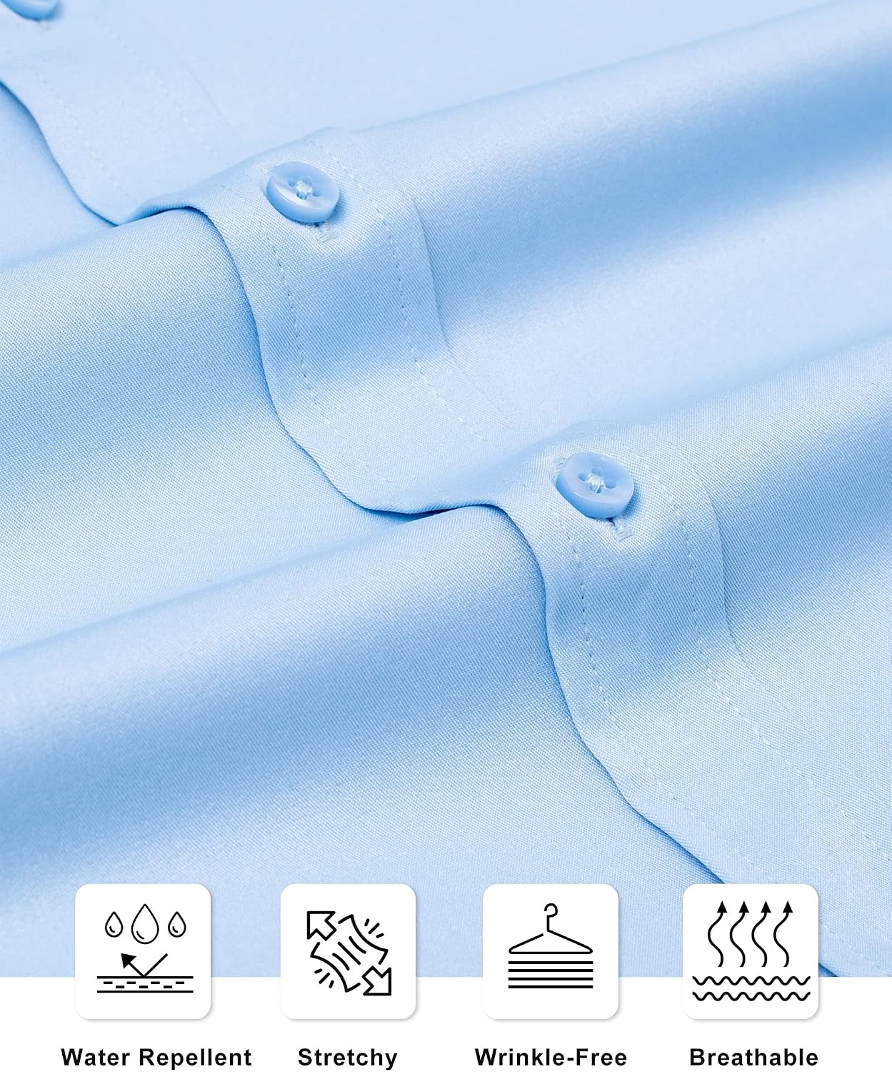 image:imageAlimens amp Gentle Mens Stain Shield Dress Shirts Slim Fit Button Down ShirtBlue Sky