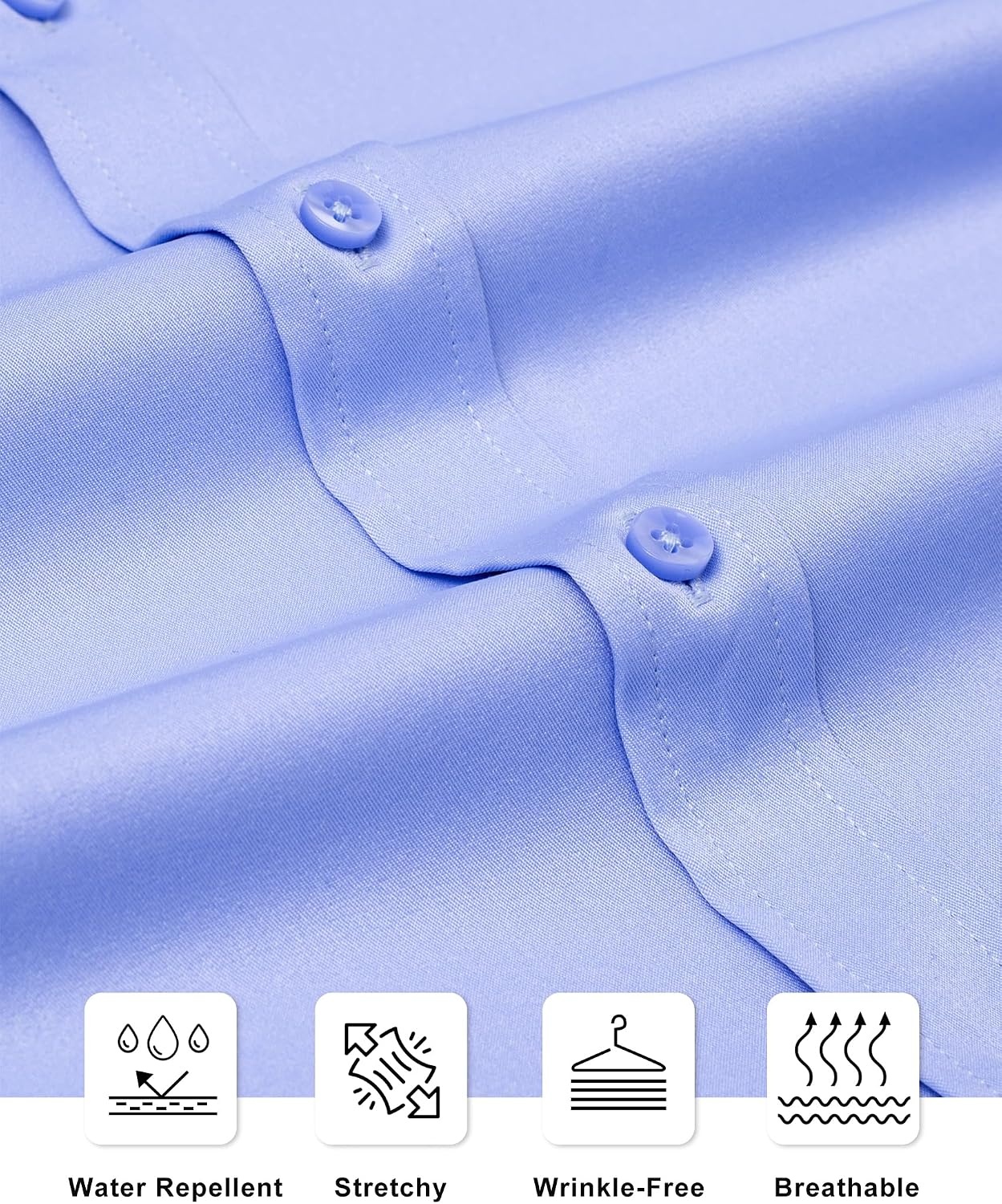 image:imageAlimens amp Gentle Mens Stain Shield Dress Shirts Slim Fit Button Down ShirtBlue Vlet