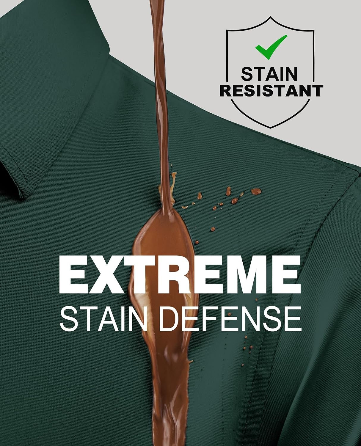 image:imageAlimens amp Gentle Mens Stain Shield Dress Shirts Slim Fit Button Down ShirtEmerald Green
