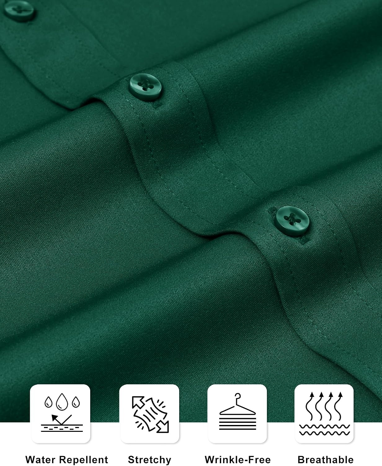 image:imageAlimens amp Gentle Mens Stain Shield Dress Shirts Slim Fit Button Down ShirtForest Green