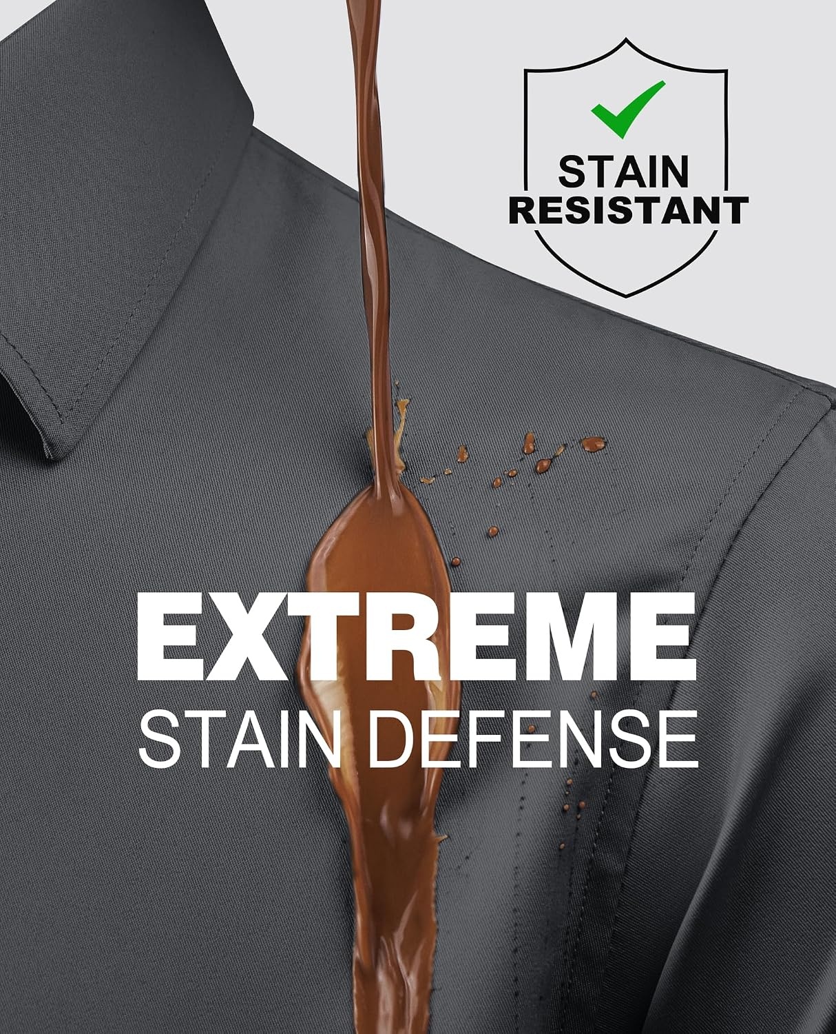 image:imageAlimens amp Gentle Mens Stain Shield Dress Shirts Slim Fit Button Down ShirtGrey